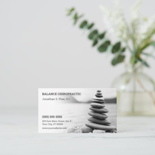 Zen Pebbles Chiropractic Appointment Card Afsprakenkaartje (Staand voorkant)