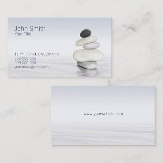 Zen Pebbles Feng Shui Visitekaartje (Voorkant / Achterkant)