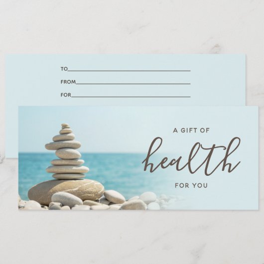 Zen Pebbles & Ocean Chiropractic Gift Certificate (Voorkant / Achterkant)