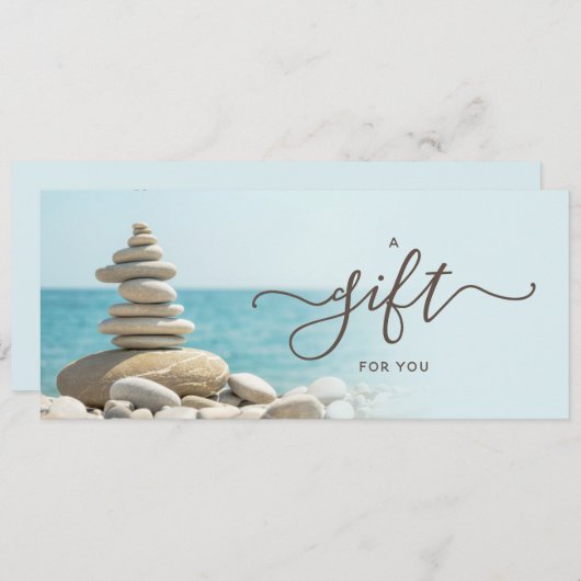 Zen Pebbles & Ocean Gift Certificate (Voorkant / Achterkant)