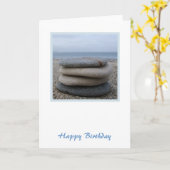 Zen Pebbles Verjaardag Kaart (Gele Bloem)