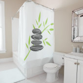 Zen-peersteen die het gordijnontwerp stapelt douchegordijn (In situ)