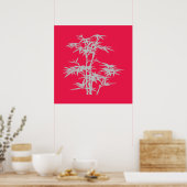 Zen Pink Asian style bamboo Poster (Keuken)
