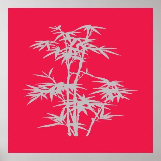 Zen Pink Asian style bamboo Poster (Voorkant)