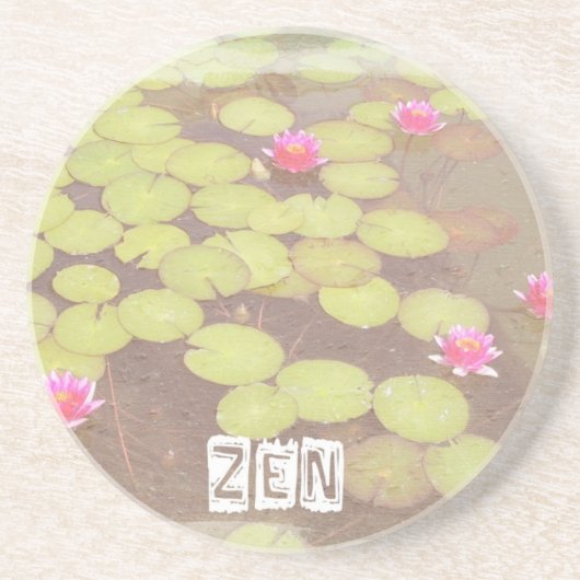 Zen Pink Lotus Zandsteen Onderzetter (Voorkant)