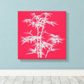 Zen pop kunst roze bamboe Aziatische stijlkunst Canvas Afdruk (Insitu (Houten vloer))
