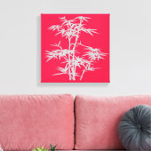 Zen pop kunst roze bamboe Aziatische stijlkunst Canvas Afdruk (Insitu (Woonkamer))