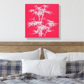 Zen pop kunst roze bamboe Aziatische stijlkunst Canvas Afdruk (Insitu (Slaapkamer))