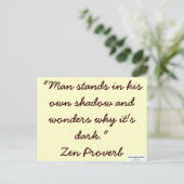 Zen Proverb 1 - opgeleide brainfart Briefkaart (Staand voorkant)