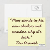 Zen Proverb 1 - opgeleide brainfart Briefkaart (Voorkant / Achterkant)