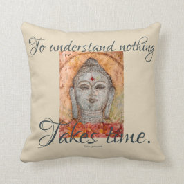 Zen Proverb Buddha Waterverf Art Pillow Kussen