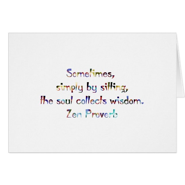 Zen Proverb-Yoga/Meditation (Voorkant Horizontaal)