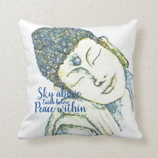 Zen Quote Buddha Waterverf Art Sierkussen