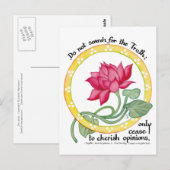 Zen quote en lotus briefkaart (Voorkant / Achterkant)