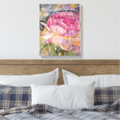 Zen Quote Roos Waterverf Canvas Print (Insitu (Slaapkamer))