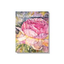 Zen Quote Roos Waterverf Canvas Print