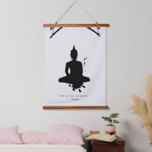 Zen Quote: Wijsheid en Meditatie Hangend Wandkleed