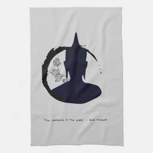 Zen Quote: Wijsheid en Meditatie Theedoek (Verticaal)