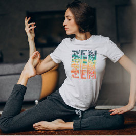  ZEN Rainbow kleurrijke typografie T-shirt