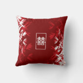 Zen Red Bamboo verlaat moderne grafische dubbelzin Kussen (Achterkant)