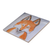 Zen Red Fox Art Minimal White Animal Painting Tegeltje (Zijkant)