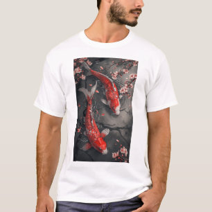 Zen Red Koi Fish en Cherry Blossom Pond T-shirt