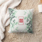 Zen Red Mint Bamboo verlaat moderne dubbele geluk Kussen (Deken)