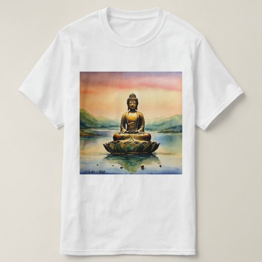 Zen Reflections: Boeddha meditatie overzicht verza T-shirt (Design voorkant)