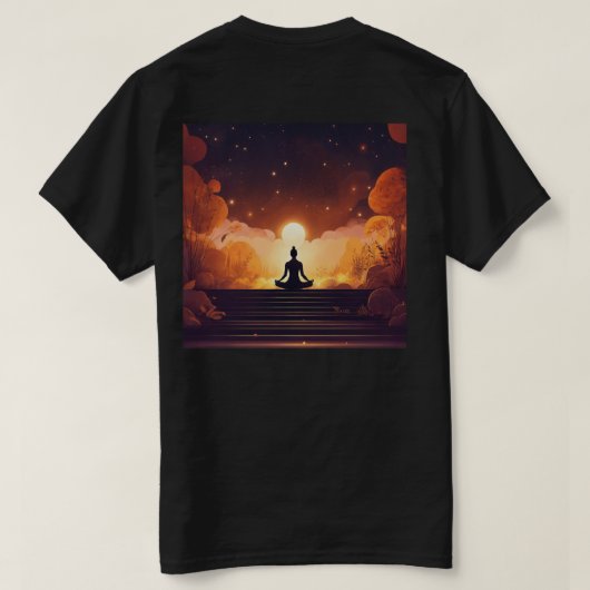 Zen Reflections: Boeddha meditatie overzicht verza T-shirt (Design achterkant)