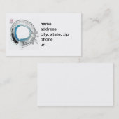 Zen Reverence, Enso[blauwe, zwarte, zilveren tinte Visitekaartje (Voorkant / Achterkant)