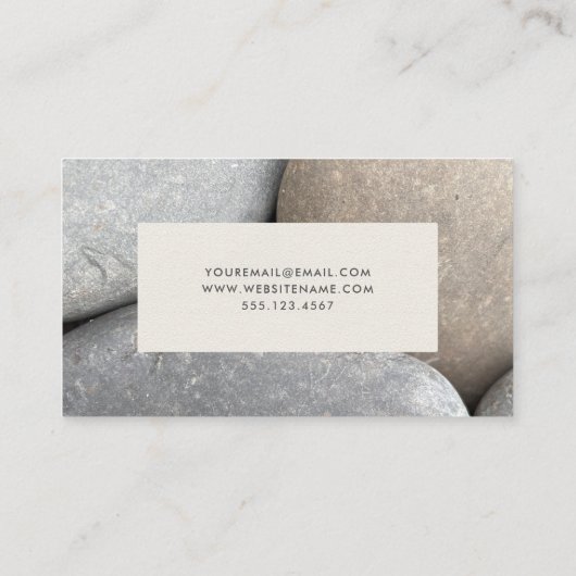 Zen River Rocks Healing Arts Visitekaartje (Achterkant)