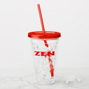 Zen rode acryl tumbler acryl drinkbeker