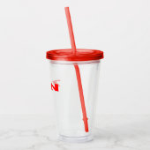 Zen rode acryl tumbler acryl drinkbeker (Links)