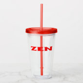 Zen rode acryl tumbler drinkbeker (Voorkant)