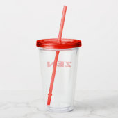 Zen rode acryl tumbler drinkbeker (Achterkant)