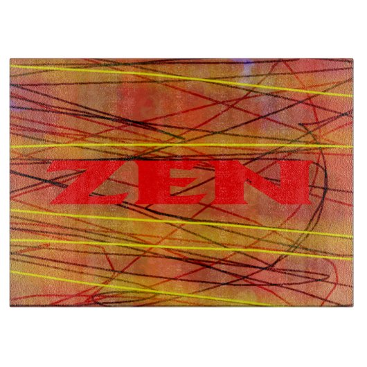 Zen rode draad glas snijplank (Voorkant)