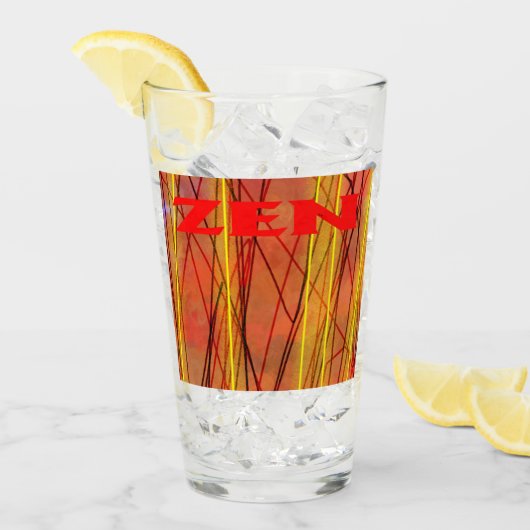 Zen rode draad glas tumbler (Voorkant ijs)