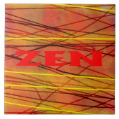 Zen rode draad grote tegel tegeltje (Voorkant)