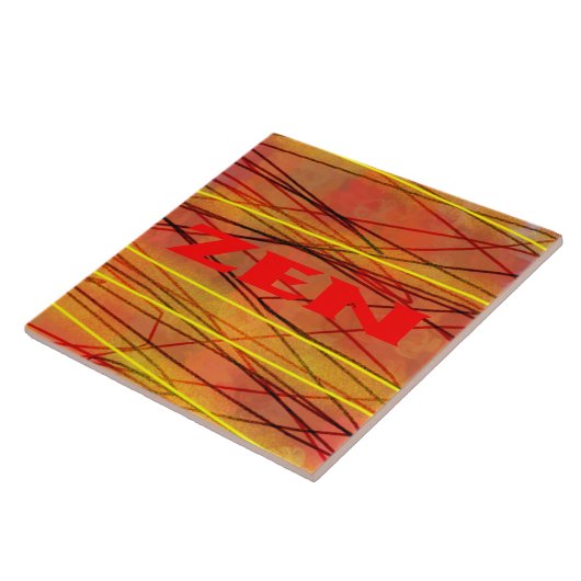 Zen rode draad grote tegel tegeltje (Zijkant)