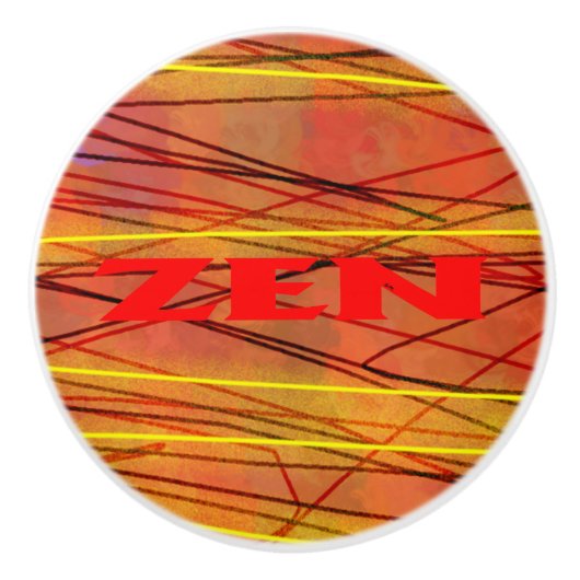 Zen rode draad keramische knop (Voorkant)