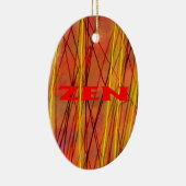 Zen rode draad ovaal keramisch ornament (Rechts)