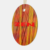 Zen rode draad ovaal keramisch ornament (Links)