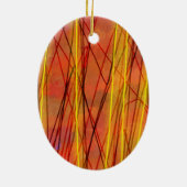 Zen rode draad ovaal keramisch ornament (Achterkant)