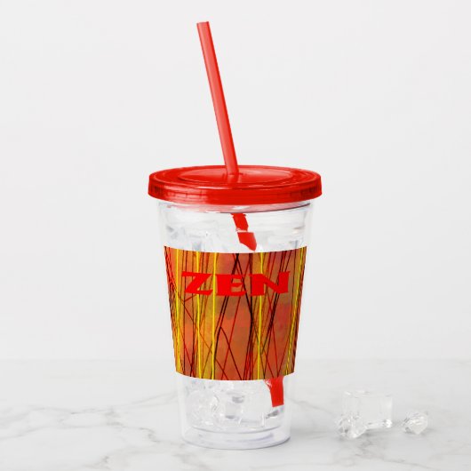 Zen rode draad rode acryl tumbler drinkbeker (Voorkant ijs)