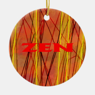 Zen rode draad rond keramisch ornament