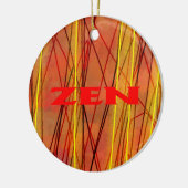 Zen rode draad rond keramisch ornament (Links)