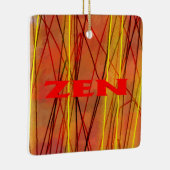 Zen rood draadvierkant keramisch ornament (Rechts)