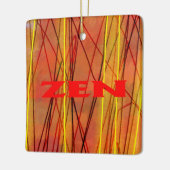 Zen rood draadvierkant keramisch ornament (Links)