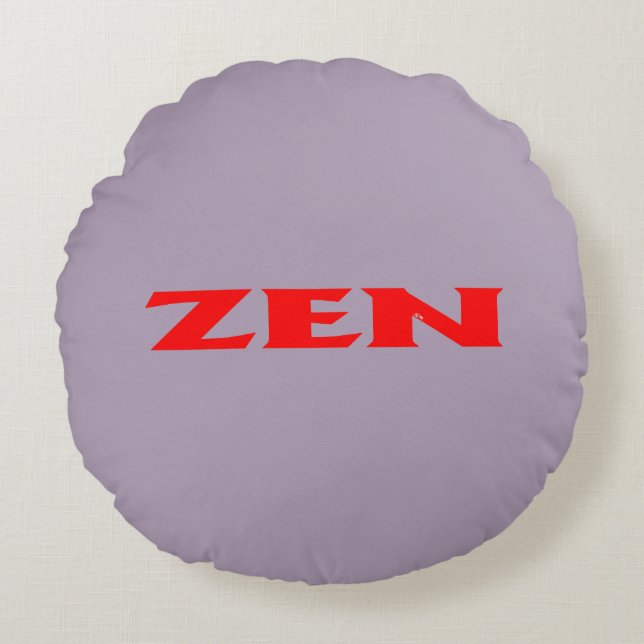 Zen rood grijs rond poly worp kussen (Voorkant)