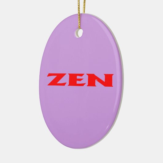 Zen rood lila ovaal keramisch ornament (Links)